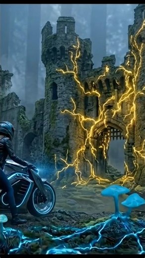 Hyper-Futuristic Motorcycle Ride through a GLOWING Mycelium Forest (Sci-Fi AI Cinematic)