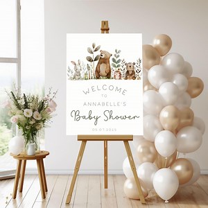 Woodland Baby Shower Welcome Sign Forest Critters Woodland Welcome Poster Gender Neutral Foam Board Baby Shower Yard Sign for Baby Shower - Etsy
