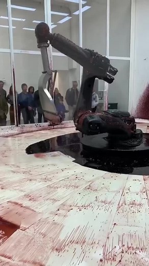 Can't Help Myself Robot Art Installation by Sun Yuan and Peng Yu