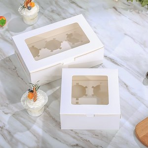 [Hot Item] Custom Logo Print Paper Boxes Cake and Cupcake Packaging 350g Ivory Cardboard with Insert White Card Gift Box