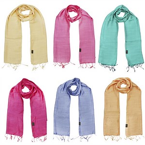 Silk Modal Scarf with Fringes - Choice of 6 Gemstone Colors