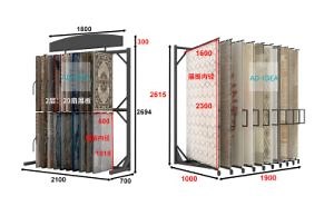 [Hot Item] Custom Quality Marble Stone Porcelain Ceramic Tile Display Stand Racks Tile Floor Display