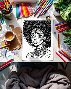 5 Coloring Pages, Afrocentric Tribal Black Women Coloring Page, African American Printable Digital Download, Coloring Pages for Adults - Etsy