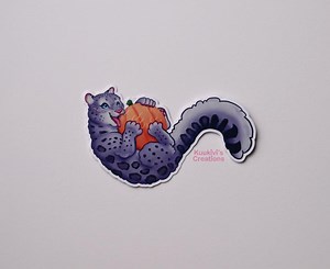 Sticker léopard des neiges avec citrouille - Etsy France