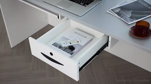 71" L-Shaped Reception Desk with Counter – Modern Front Desk Reception Room Table with Lockable Drawer & Keyboard Tray for Office, Salon, Lobby, Checkout (White & Black, Left)