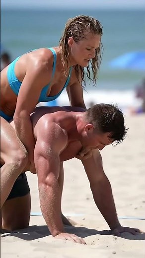 She's STRONGER than him?! 🤯 Beach Wrestling!