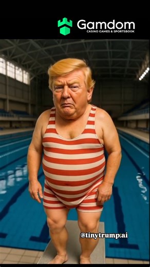 TRUMPY TALES | Tiny Trump Dive in Swiming pool 🏊😅 #parody #donaldtrump #trump #babytrump #putin #PutinVladimir #memes #comedy #funny #baby #viral #ai... | Instagram