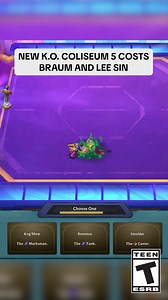 🔔New K.O. Coliseum 5-costs enter the ring Two legends have entered the ring! Lee Sin and Braum are bringing the heat (and the fan club) to TFT: K.O. Coliseum on July 30. | Teamfight Tactics