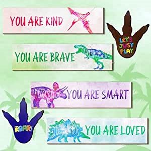 97 Decor Dinosaur Room Decor for Boys Toddlers - Wood Dinosaur Wall Decor Boys Room - Dinosaur Wall Art Kids Dinosaur Bedroom Decor for Boys - Motivational Dinosaurs Decorations Boy Room Dino Playroom