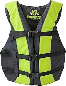 Hardcore Life Jacket Paddle Vest; Coast Guard Approved Type III PFD Life Vest Flotation Device; Jet ski, Wakeboard, Kayak; Ideal Extra Life Jacket for Your Pontoon Boat