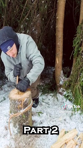 Building a Cozy Bushcraft Shelter in a Snowstorm