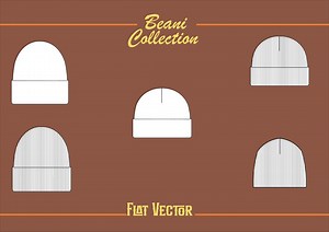 Streetwear Beanie Collection Vector Adobe Illustrator Tech Pack Mock-up Template Download File - Etsy