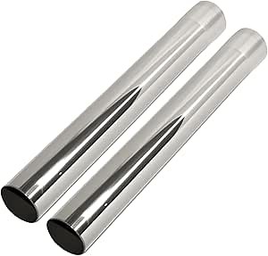 2.25 Inch DIY Stainless Steel Exhaust Muffler Straight Pipe, Tailpipe 2.25"ID to 2.25"OD Exhaust Extension Tube Tailpipe 18" Length Universal Fitment - 2PCS