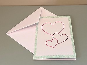 Triple Heart Greeting Card: Hand-embroidered Pattern (digital Download) - Etsy