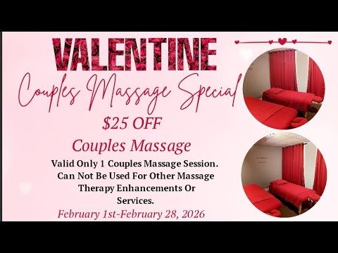 Valentine's Couples Massage Special-Burgundy Star Massage and Wellness