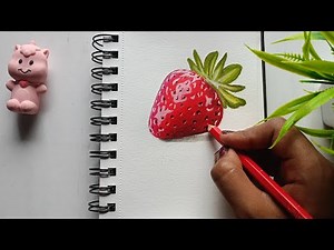 Strawberry 3D Painting Tutorial || Hyper realistic painting ||