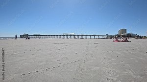 Folly beach Charleston South Carolina open white sands spring break 2024.