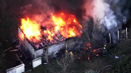 Firefighters battle large flames at Kiski Township home