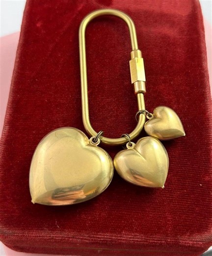 Carabiner Key Fob Purse Clip Bag Accessory Gifts for Women Vintage Puffy Brass Metal Heart Charms Screw Carabiner Large Pick Your Own Charms - Etsy