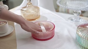 Tioncy 3 Pcs Extra Large Body Powder Puff and Container 5.43'' Glass Body Container with 5.12'' Powder Puff Glass Jar for Women's Talcum(Classic,Purple)