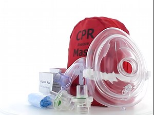 MCR Medical Pack of 50 Adult & Infant CPR Mask Combo Kit with 2 Valves