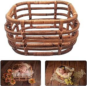 Newborn Photography Props - Original Retro Baby Photo Props Basket for Boy or Girl - Baby Photoshoot Props Bed - Newborn Props for Photography - Newborn Photography Accessories