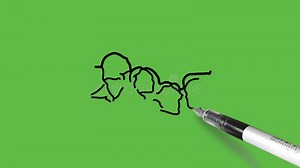 Boceto De Caras En Globo Con Estrella De Color Azul Gris Blanco Y Rojo Con Contorno Negro Sobre Fondo Verde Abstracto Metrajes - Vídeo de verde, ambiente: 225093242