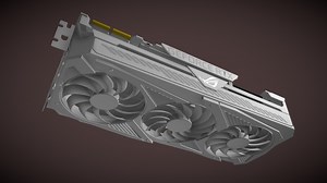 RTX 3090 Asus ROG STRIX White Edition videocard - Download Free 3D model by Marcseus