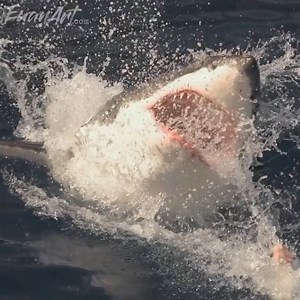 Air jaws Guadalupe style. Video By @euanart / / @discoversharksbrand @discoversharkstours | Discoversharks