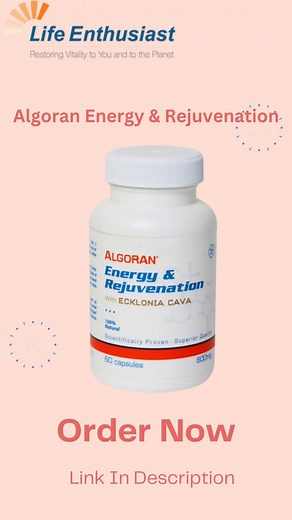Marine Technology Algoran Energy & Rejuvenation With Ecklonia Cava Price: $39.95 - More Energy, Sounder Sleep, Less Pain, Less Fat, Better Sex - Relieve Chronic Degenerative Conditions and Reduce Inflammation - Ecklonia is a known Nitric Oxide releaser (so is Viagra) Order Here: https://www.life-enthusiast.com/shop/algoran-energy-rejuvenation/ #lifeenthusiast #healthylifestyle #wellness #nutritionist #WithEckloniaCava #AlgoranEnergy&Rejuvenation | Life Enthusiast