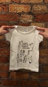 Samples are in!! Check out this itty, bitty size 2 T-shirt. Too cute 😍 I will photograph them all and put up the measurements and sizes of these awesome “Amazing Australian Women of Science” T-shirts and bags this weekend so you can order online. Yay. So exciting!!!!! | SciencePlay Kids