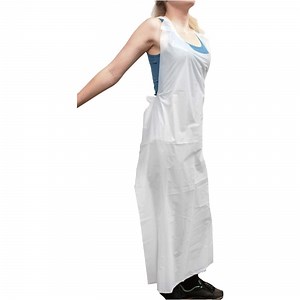 [Hot Item] Transparent White Waterproof Disposable Plastic Kitchen Apron for Cooking Cleaning Protection