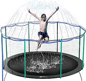 ARTBECK Trampoline Sprinkler for Kids, Outdoor Trampoline Water Park Sprinklers for Boys Girls, Trampoline Accessories for Summer Fun Backyard Water Play Games 39ft