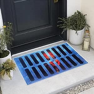 Halloween Doormat, 3D Illusion Clown Decorative Door Mat, Horror Movie Halloween Doormat with Non Slip Rubber Backing, Outdoor Welcome Mat for Indoor/Outdoor Halloween Decoration, 24×16 Inch