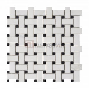 [Hot Item] Customize Honed Carrara White Marble Basketweave Mosaic Floor Tile Natural Marble Mosaic