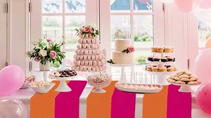 Orange and Pink Table Runner 90 Inches Long Party Table Runner Farmhouse Dining Room Dresser Kitchen Decor