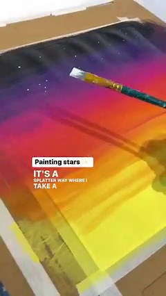 Easy way to paint stars 🎨✨ use a tooth pick or a flat brush for splatter! #art #painting #tutorial #beginnerfriendly #easypainting #tipsandtricks #arttips #paintingtips #easy #stars | Emily Seilhamer Art