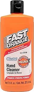 Fast Orange 25108 Pumice Lotion, Heavy Duty Hand Cleaner, Natural Citrus Scent, Waterless Cleaner For Mechanics, Strong Grease Fighter, 7.5 oz