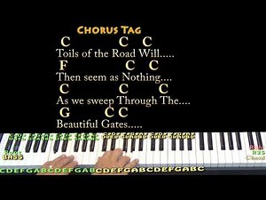 Farther Along (HYMN) Piano Cover Lesson in C with Chords/Lyrics - Arpeggios