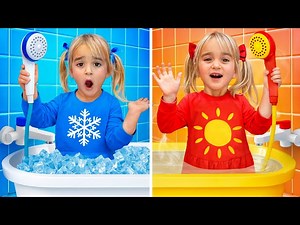 Alice and Auntie – Hot vs Cold Challenge - Videos For Kids