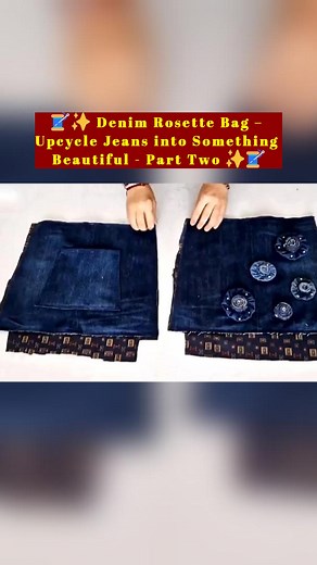 🧵✨ Denim Rosette Bag – Upcycle Jeans into Something Beautiful - Part Two ✨🧵#DIYBagMaking #UpcycledDenim #HandmadeFashion #SewingProjects #fblifestyle | All Girls' Things
