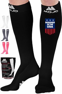 Unisex Compression Stockings for Swelling, Edema, Post Surgery - Black, Medium
