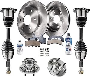 Amazon.com: Detroit Axle - 10pc FRONT Brake Rotors + Pads + Wheel Hub Bearings + Axles for 1992-1994 Chevy GMC K1500 : Automotive