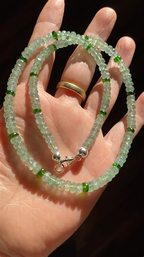 Mint green kyanite & chrome diopside necklace 🍀✨🍃✨💚