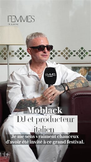 Au micro de Femmes du Maroc, le DJ et producteur italien MoBlack se confie sur sa toute première scène à Mawazine. Dans cette interview exclusive, il évoque son lien avec les rythmes africains et sa collaboration avec Salif Keita sur le morceau “Yamore”. | Femmes du Maroc | Facebook