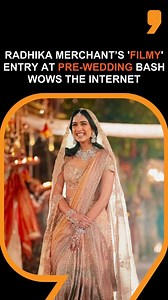 #AnantRadhikaPreWedding | Bashful bride Radhika Merchant marked her beautiful entry on the third day of the couple’s pre-wedding bash, dedicating a few lines from the song ‘Shava Shava’ (Kabhi Khushi Kabhie Gham) to Anant Ambani. In the video going viral on social media, the groom and his proud siblings are seen gushing over Radhika. The Ambanis hosted a three-day pre-wedding celebrations in Jamnagar, Gujarat. . . . . . . #radhikamerchant #anantambani #reels #trending #viral #bollywood #anantrad