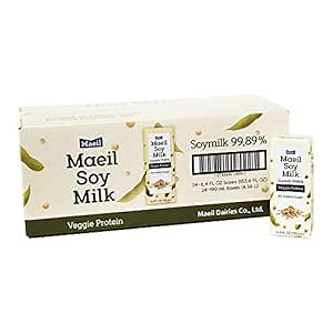 Maeil Soy Milk 99.89%, 6.4FL OZ(190mL) 24 Packs | Clean Label | No Additives | No Added Sweeteners | 100Kcal | Plant-based | Dairy Free | Grab-N-Go | Made in Korea