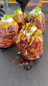 Loaded bacon wrapped potatoes | Miguels cookingwithfire