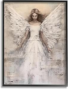 Stupell Industries Spiritual Abstract Angel Framed Giclee Art by Riley B