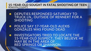 15-year-old sought in fatal shooting of teen in Robeson County, deputies say